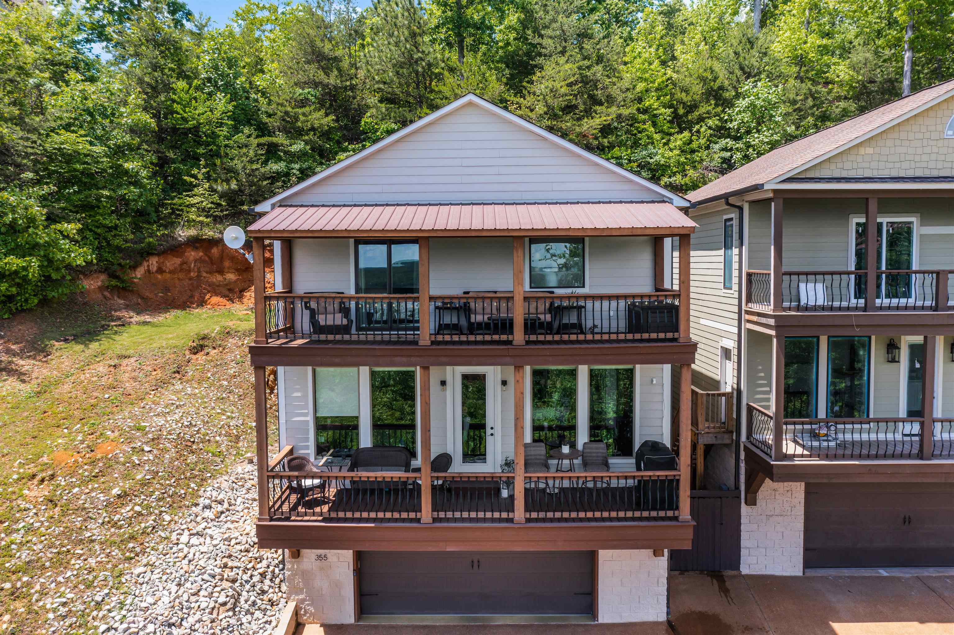 a front view of a house with porch