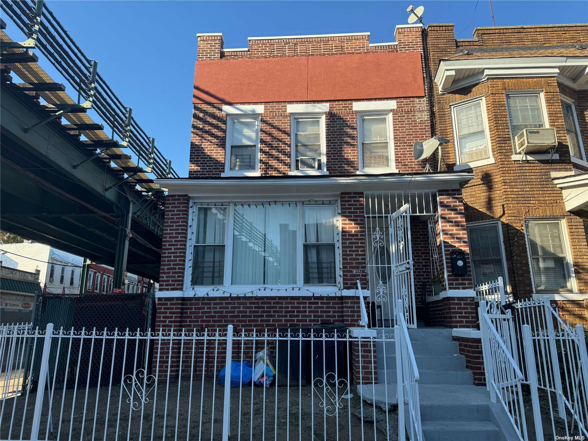 a view of a brick building with a window