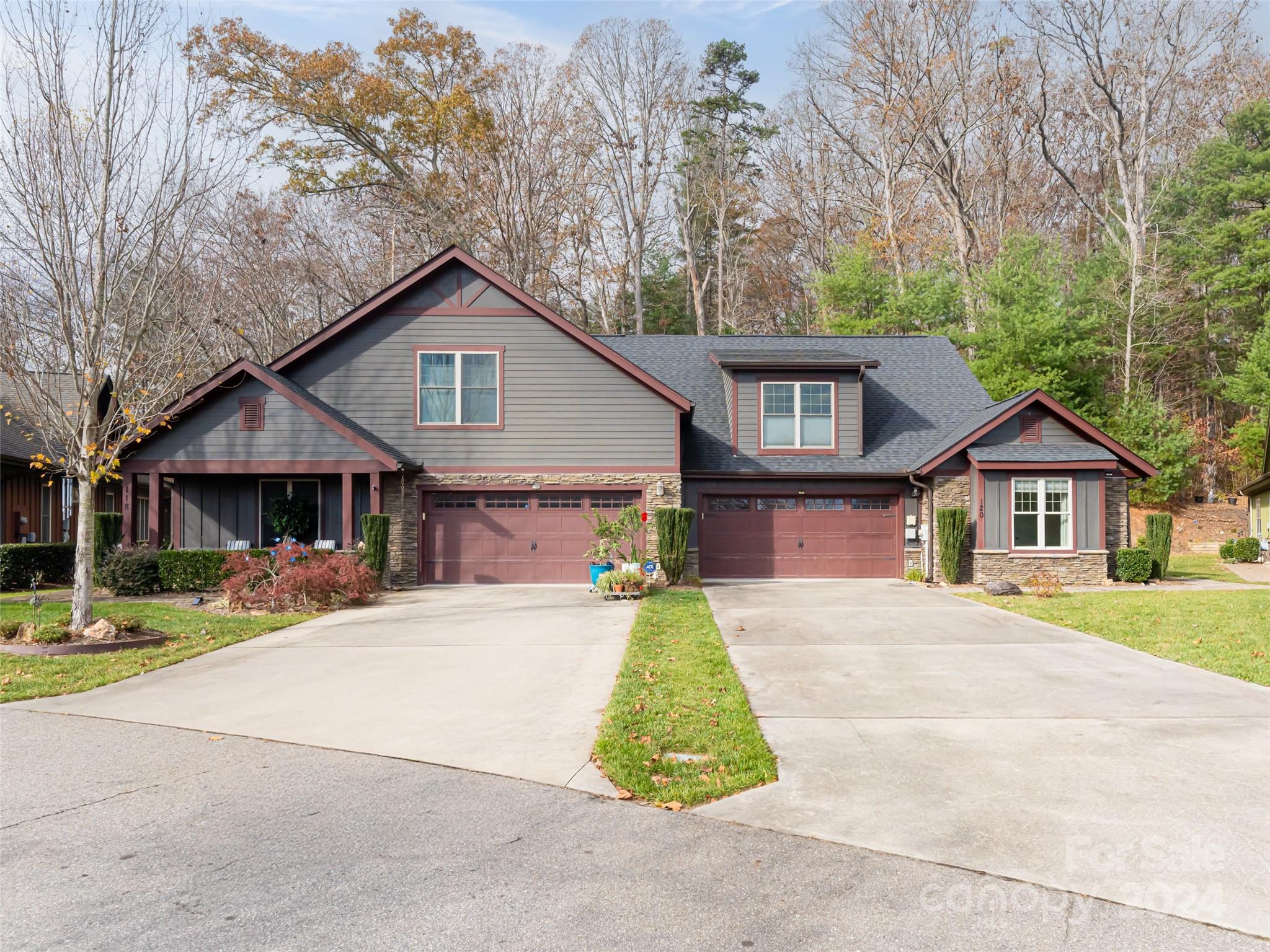 front view of a house with a yard