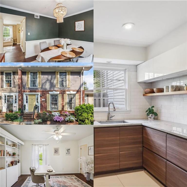 a open kitchen with a sink and cabinets