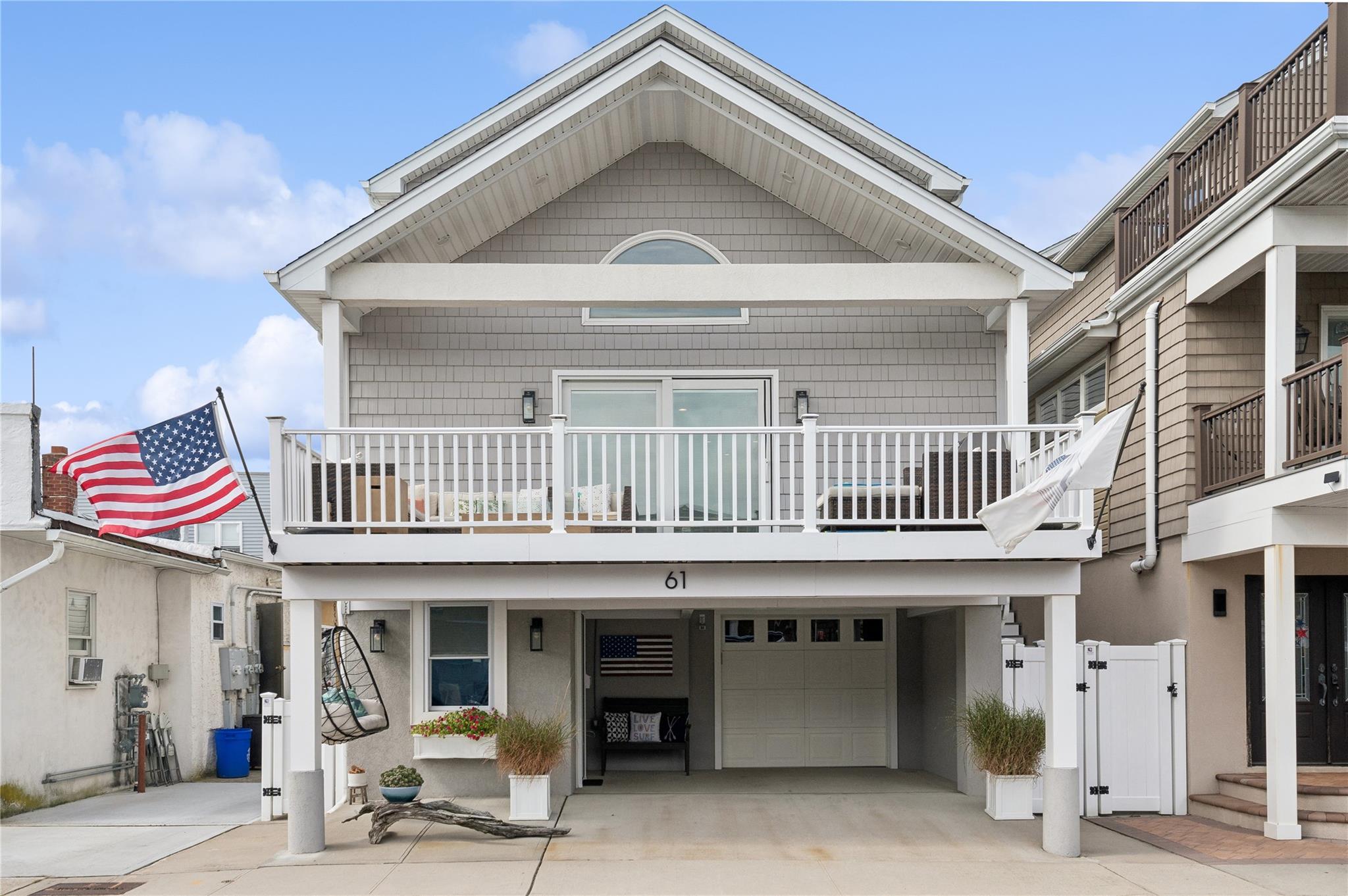 Front of home with garage.