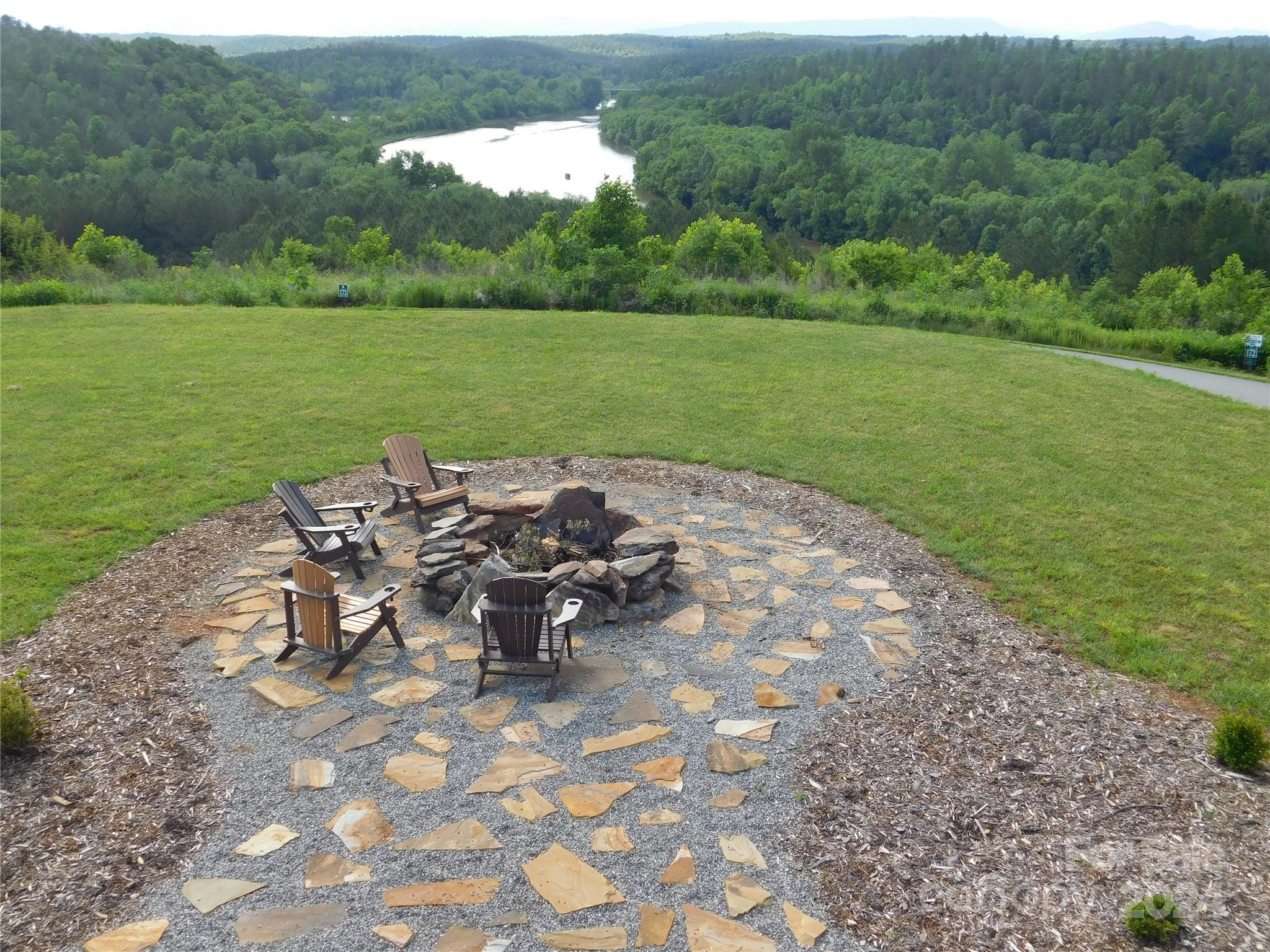 a view of a lake with outdoor space