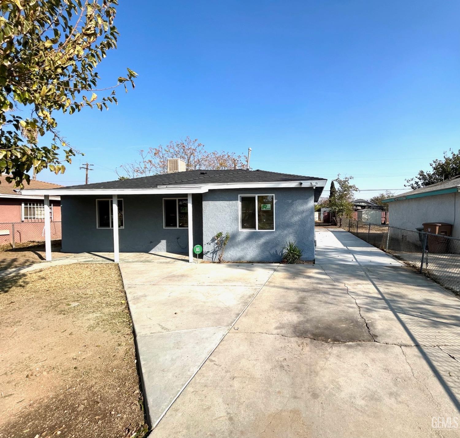 a view of a house with a patio