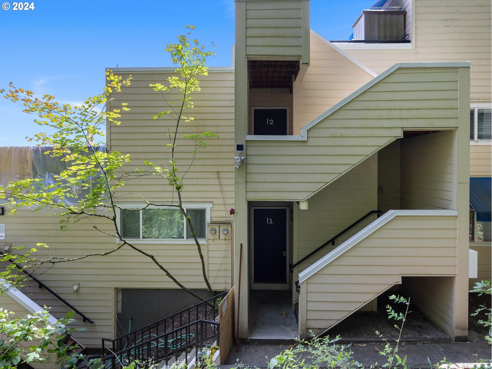 a view of a house with a balcony