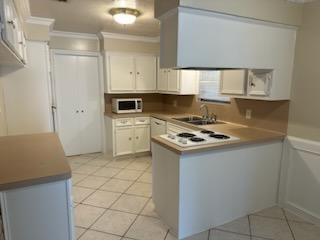 a kitchen with a sink a stove and a refrigerator