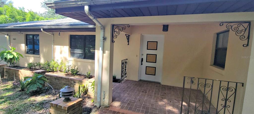 a view of outdoor space and porch