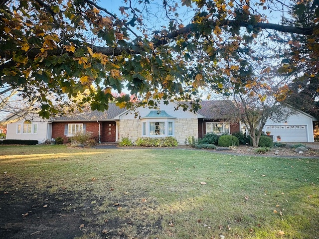 a house that is sitting in a yard with large trees