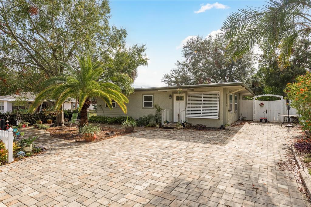 a view of a house with a patio