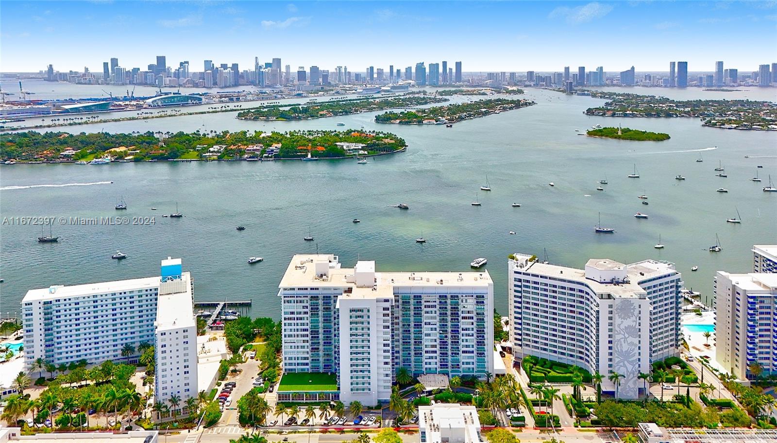 a view of a city with tall buildings