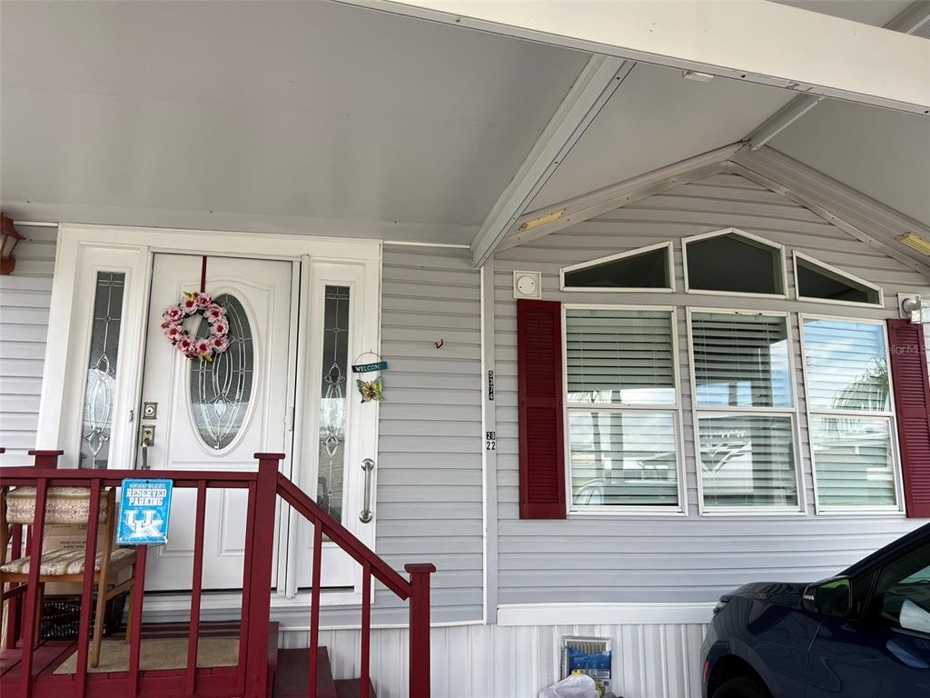 a front view of a house with entryway