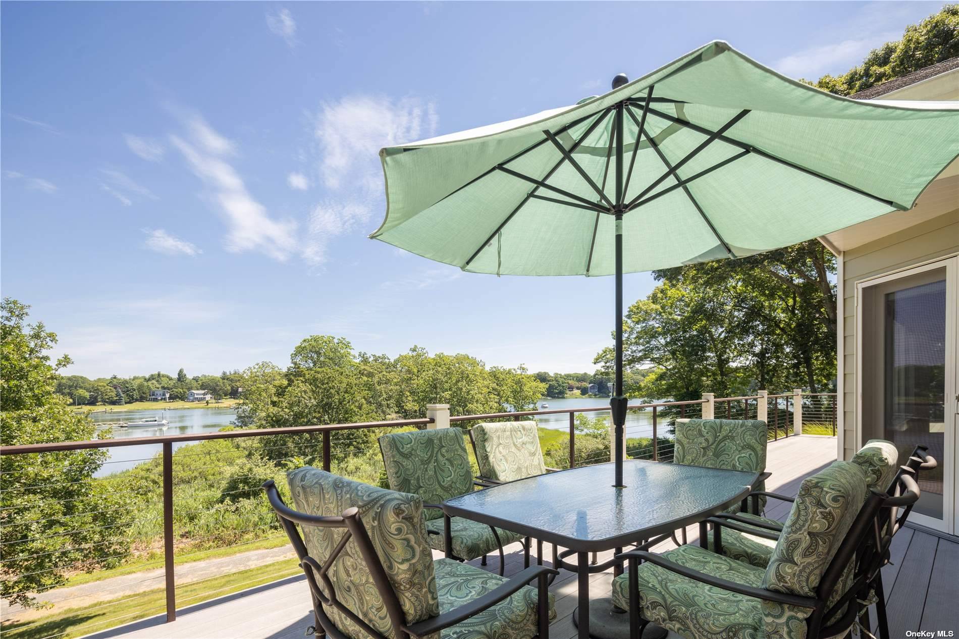 a view of a balcony with an outdoor space