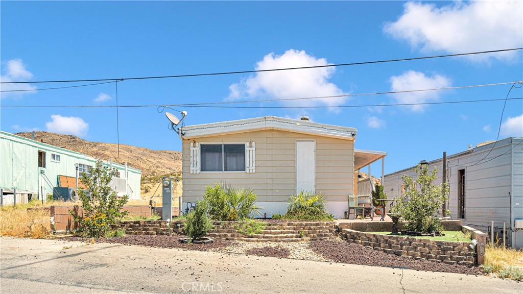 a front view of a building with street view