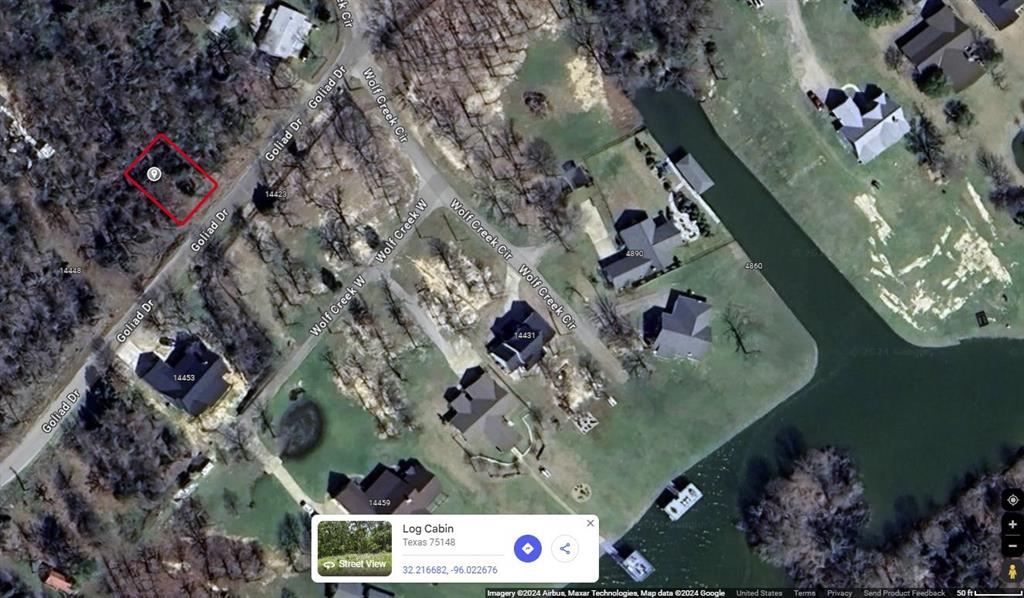 an aerial view of waterside residential houses