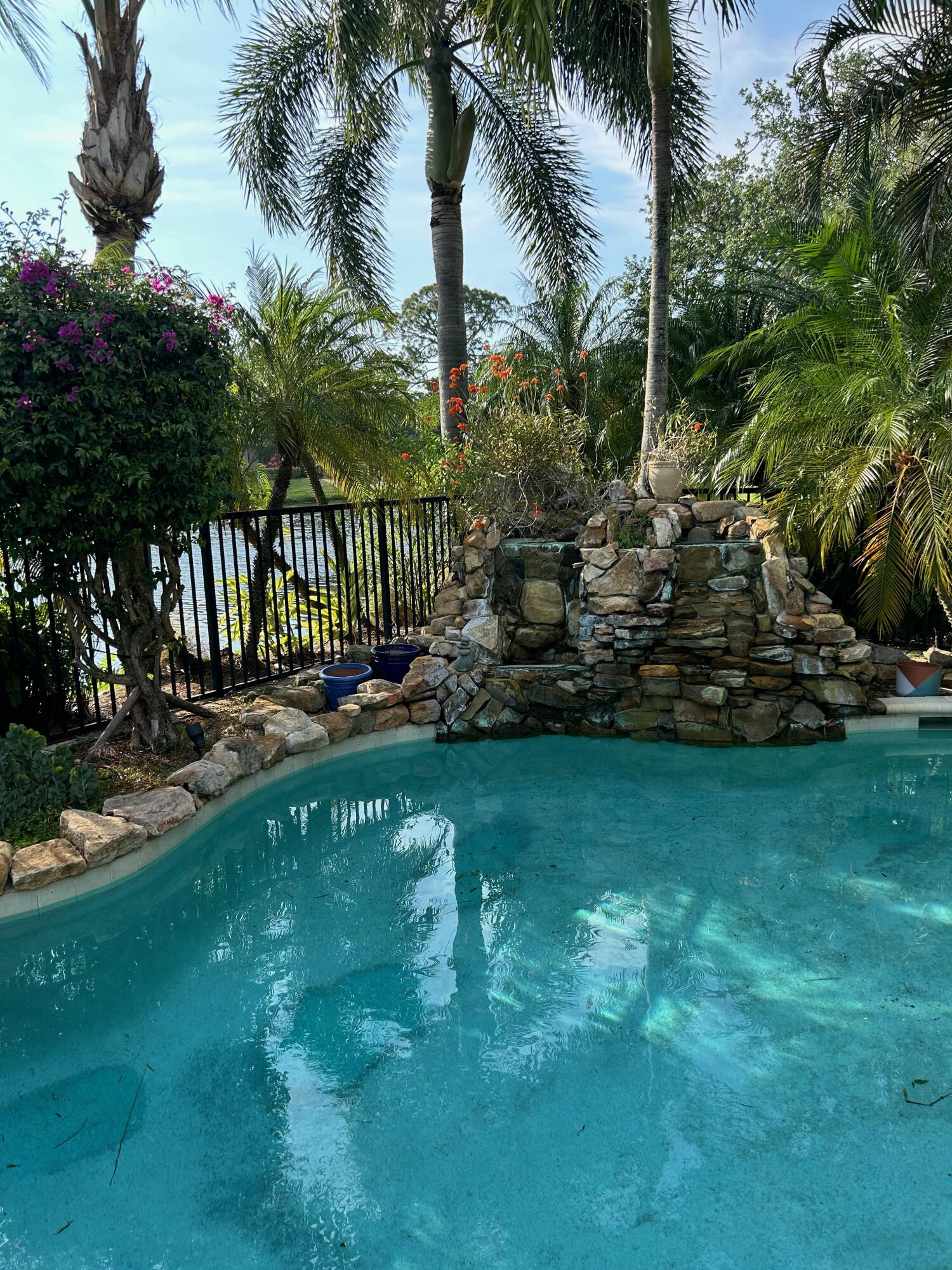 a view of a deck with a garden