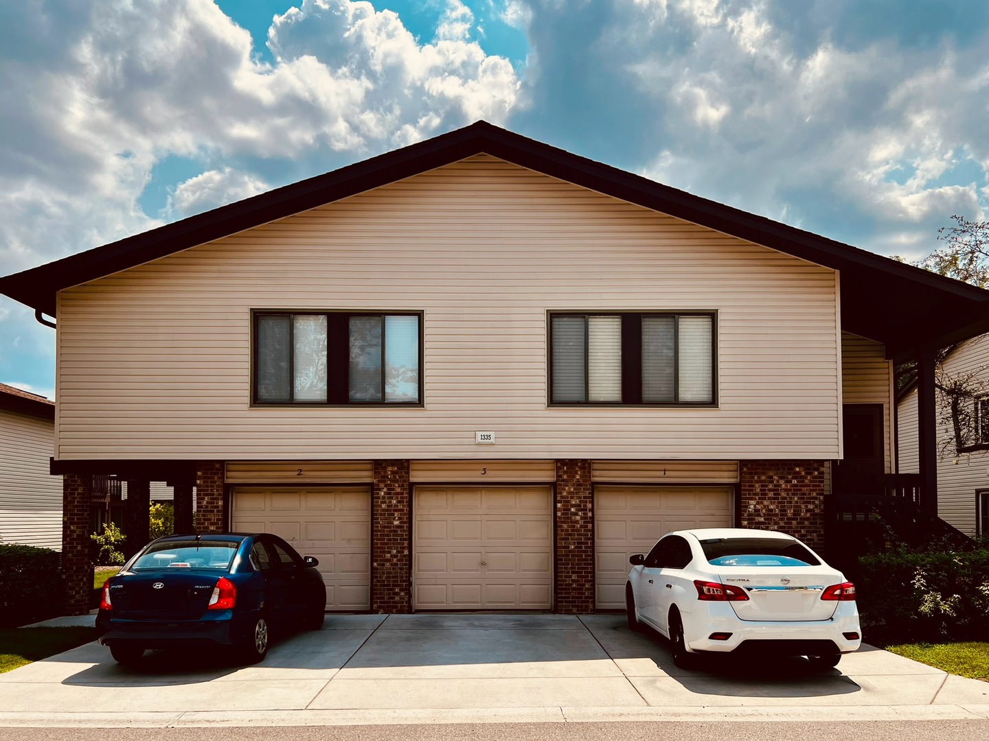 a car parked in front of a house