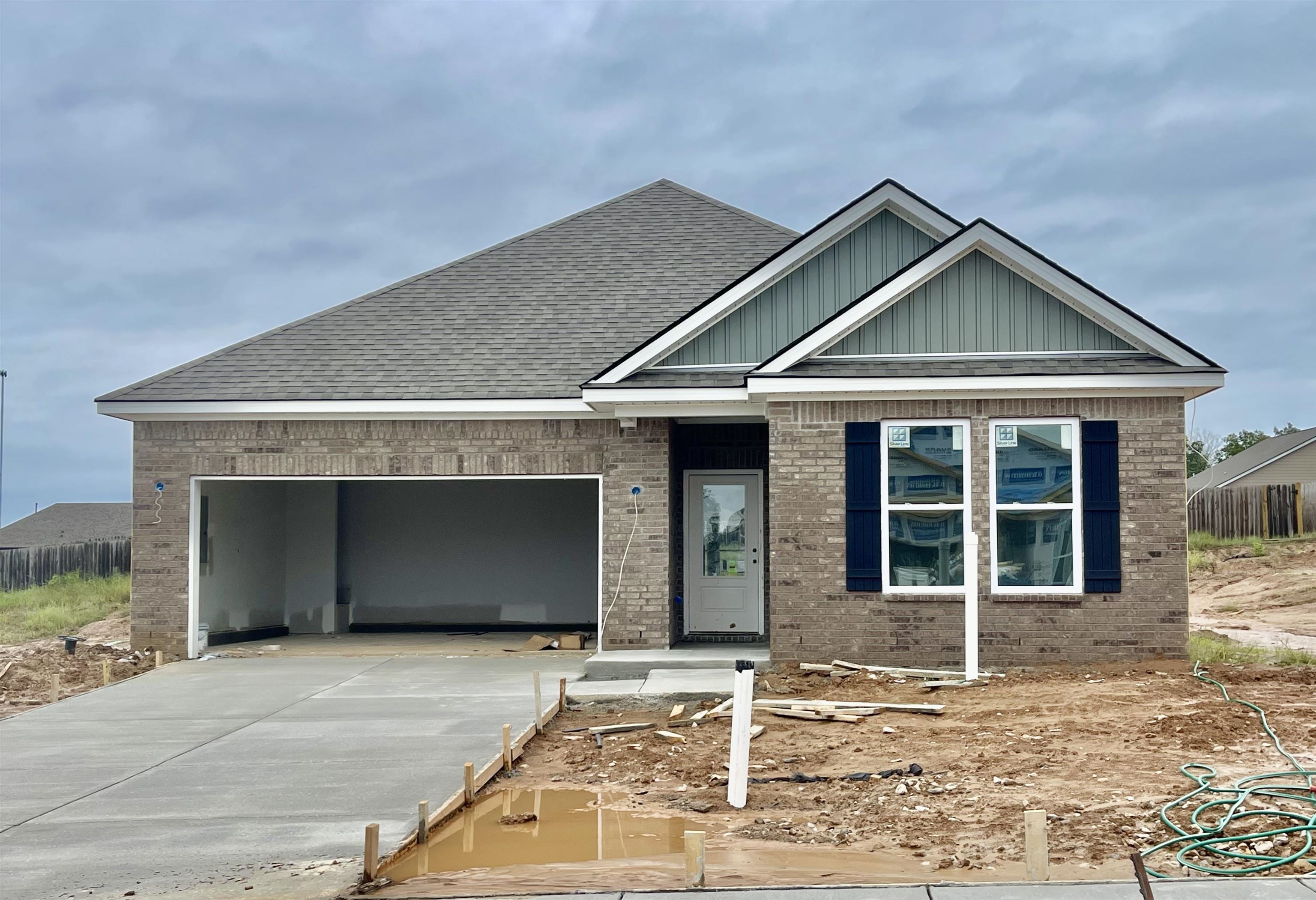 View of front of home with a garage