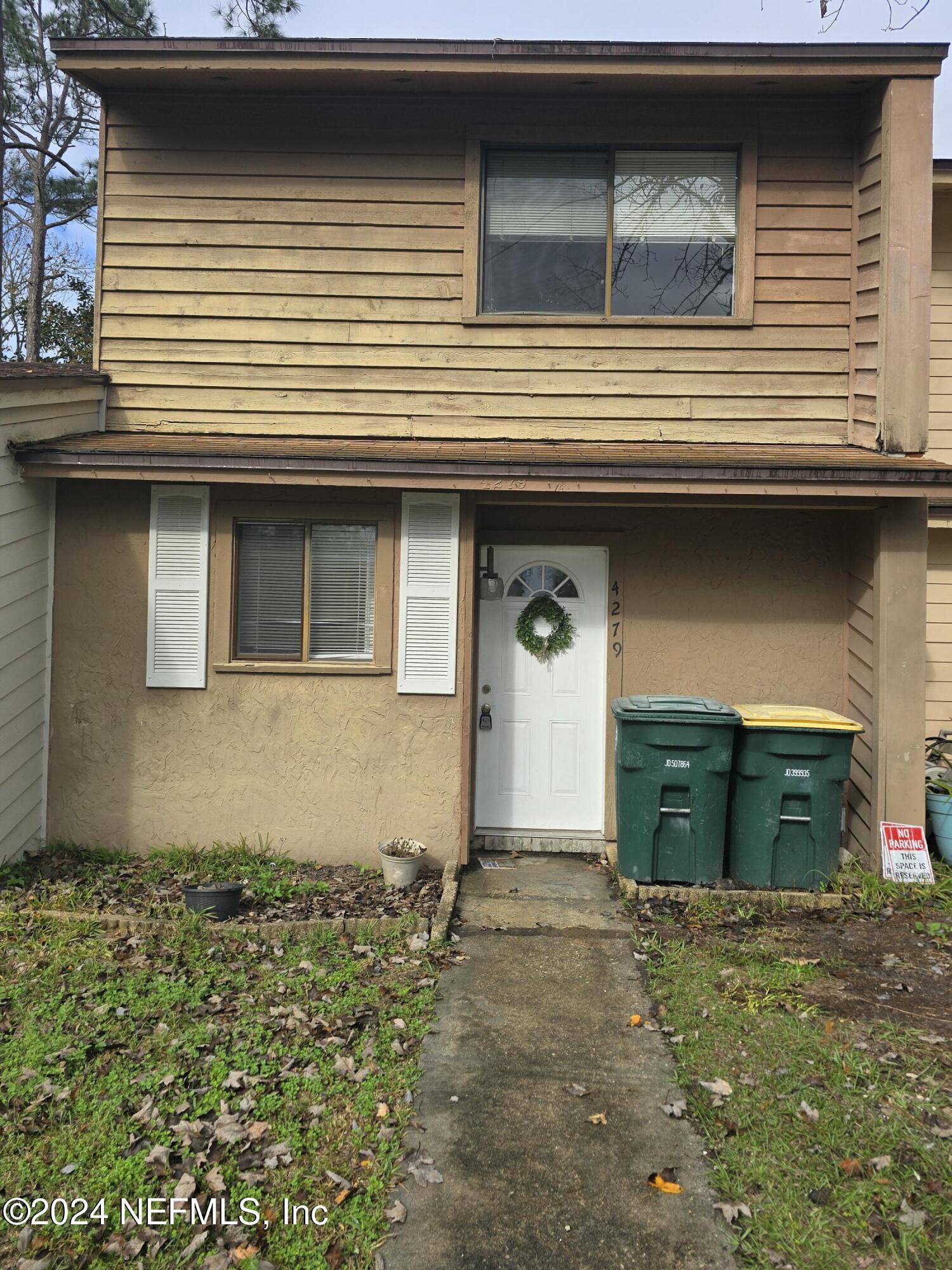 a front view of a house