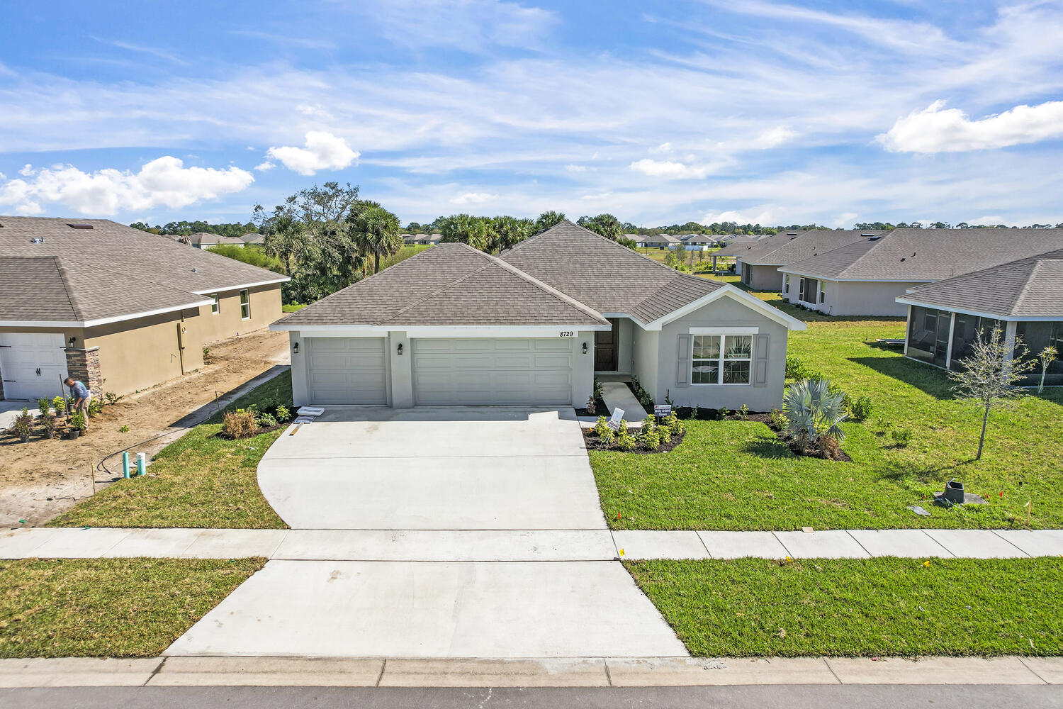 a aerial view of a house