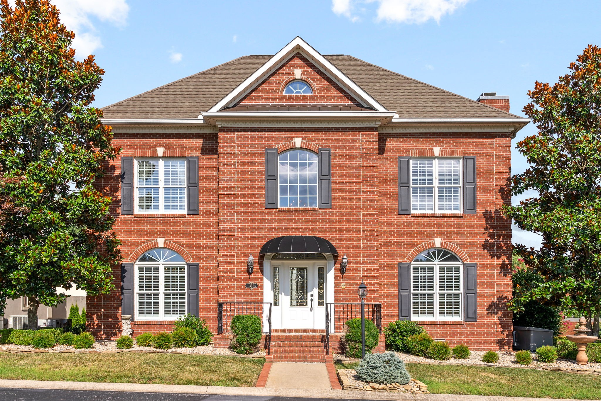 a front view of a house