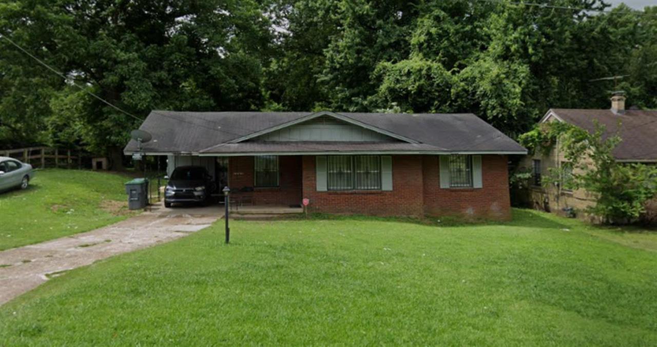 a view of a yard in front of house