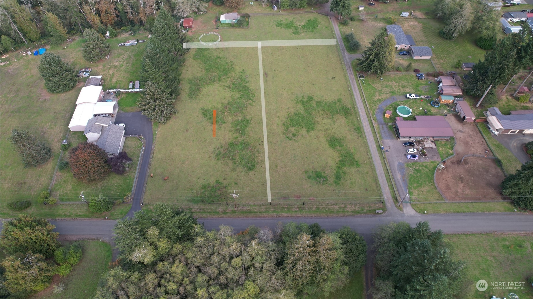 an aerial view of a house