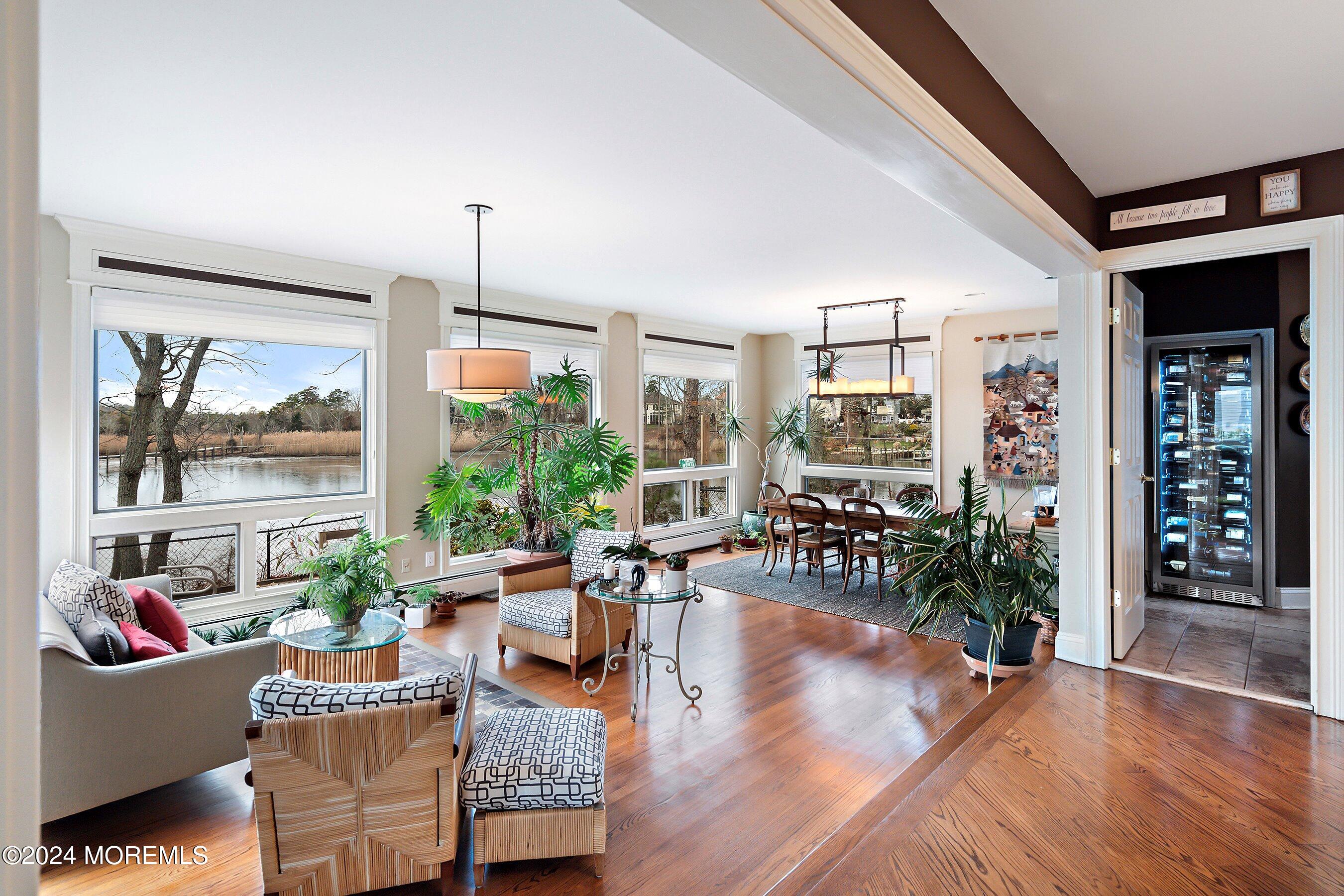 Sunken living room & dining room