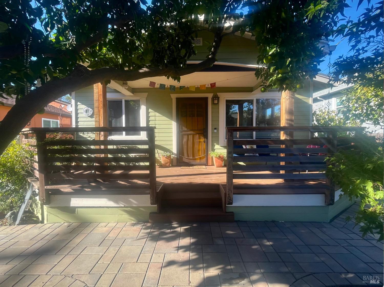 a view of a house with a patio