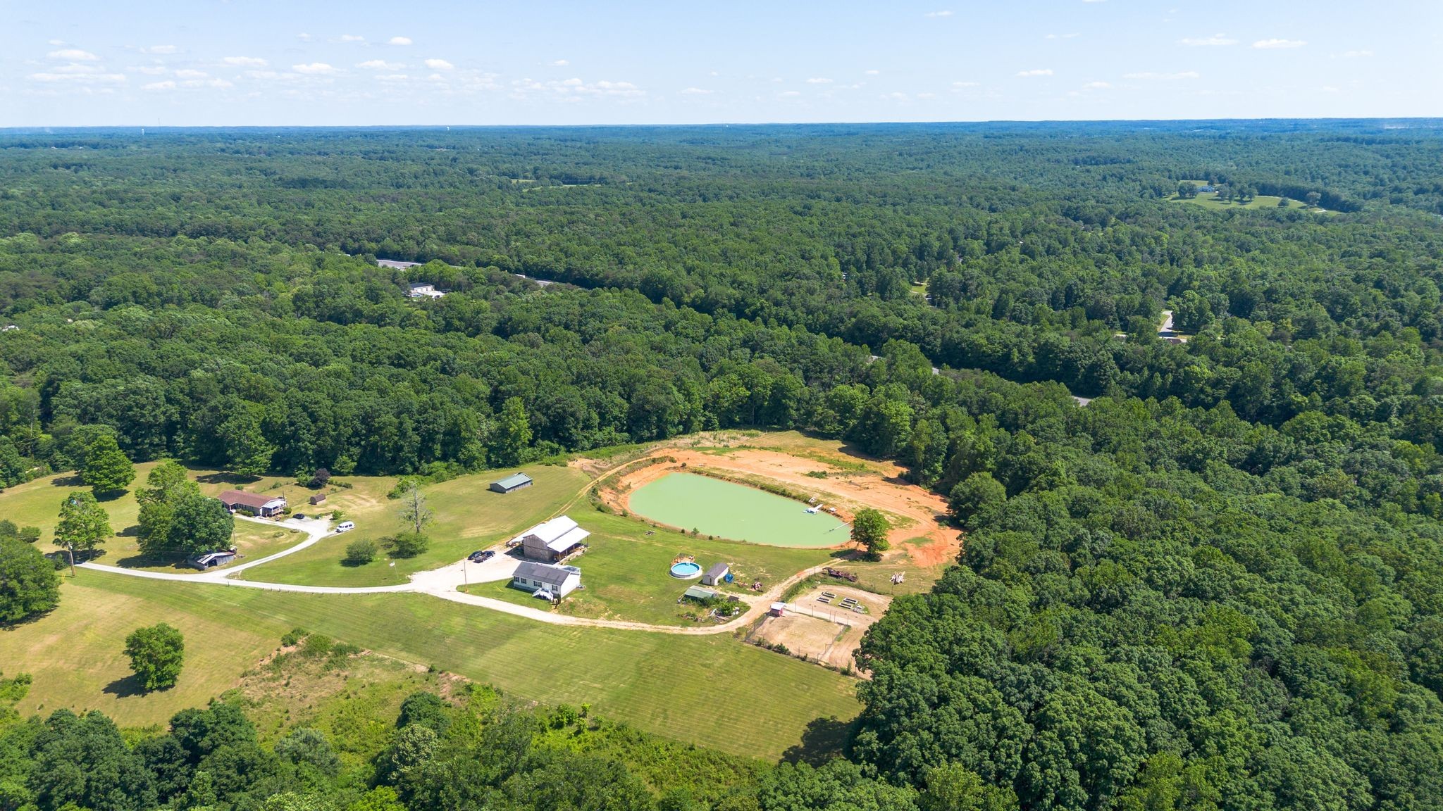 an aerial view of a house