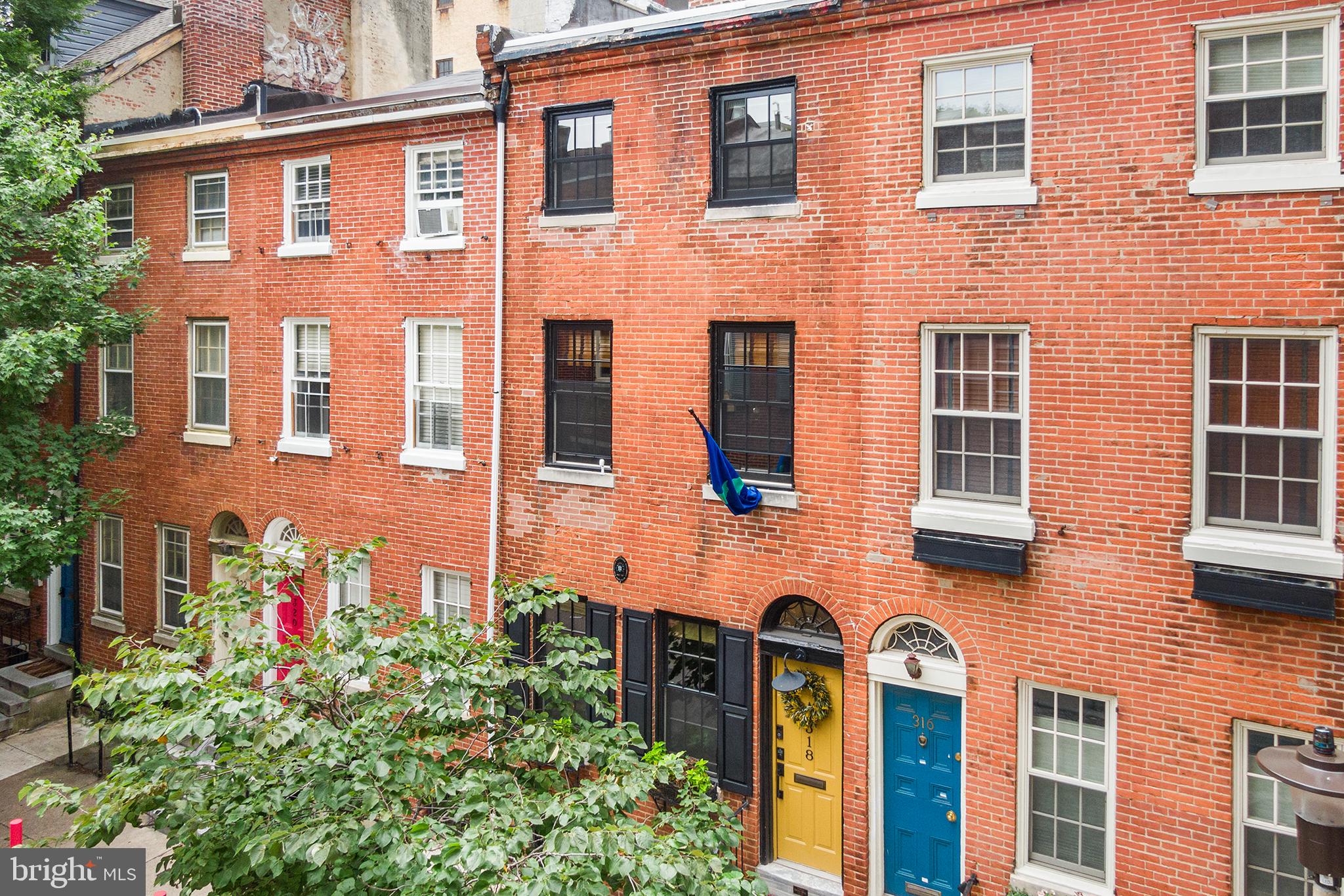 front view of a brick building