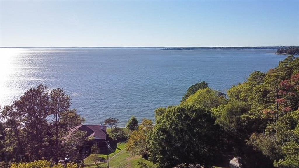 a view of a lake from a yard