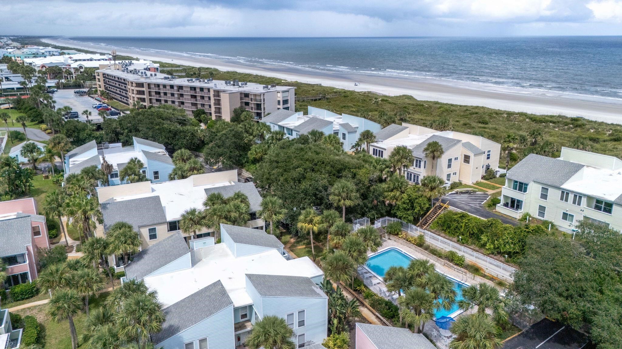 an aerial view of multiple house