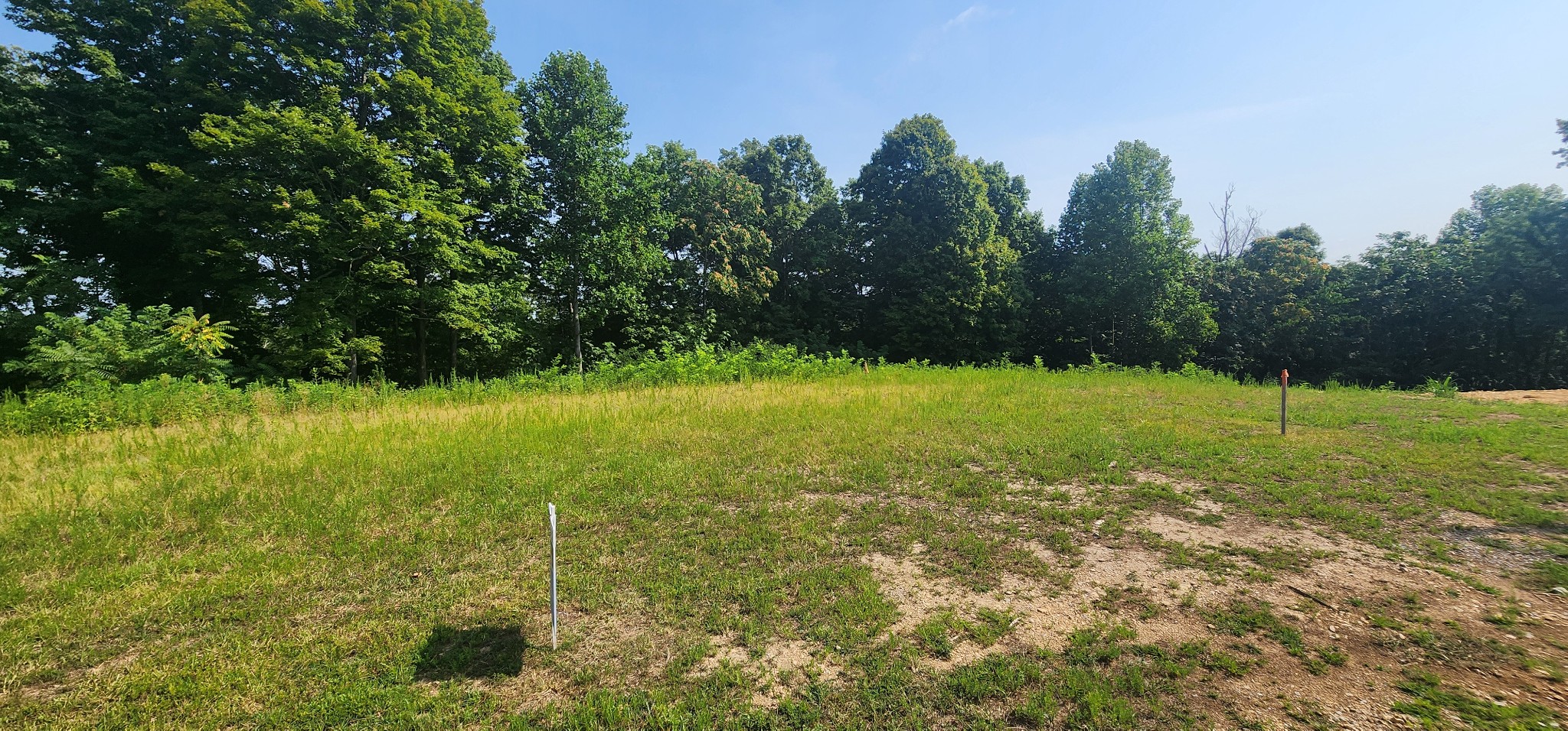 a view of field with green space