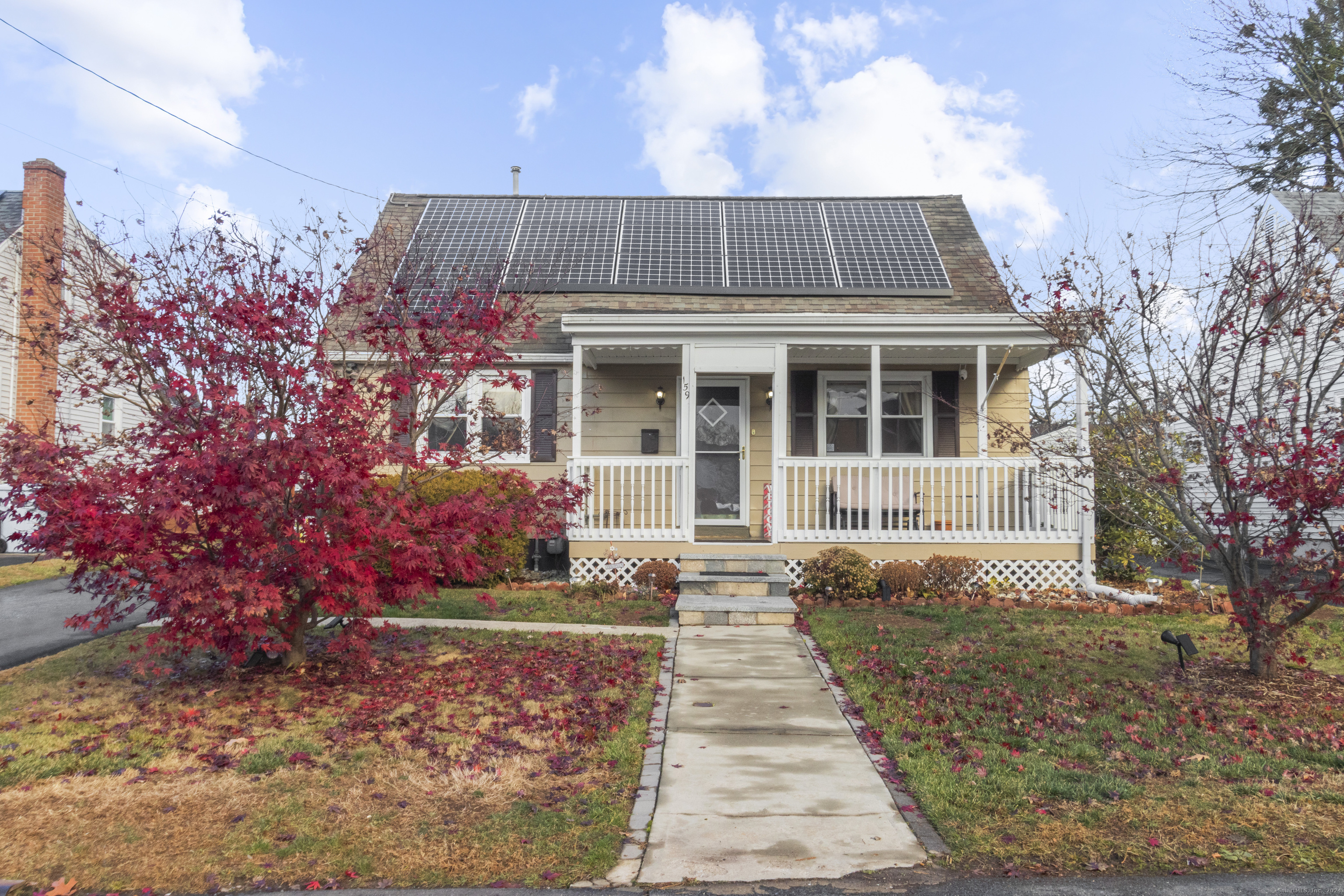 a front view of a house