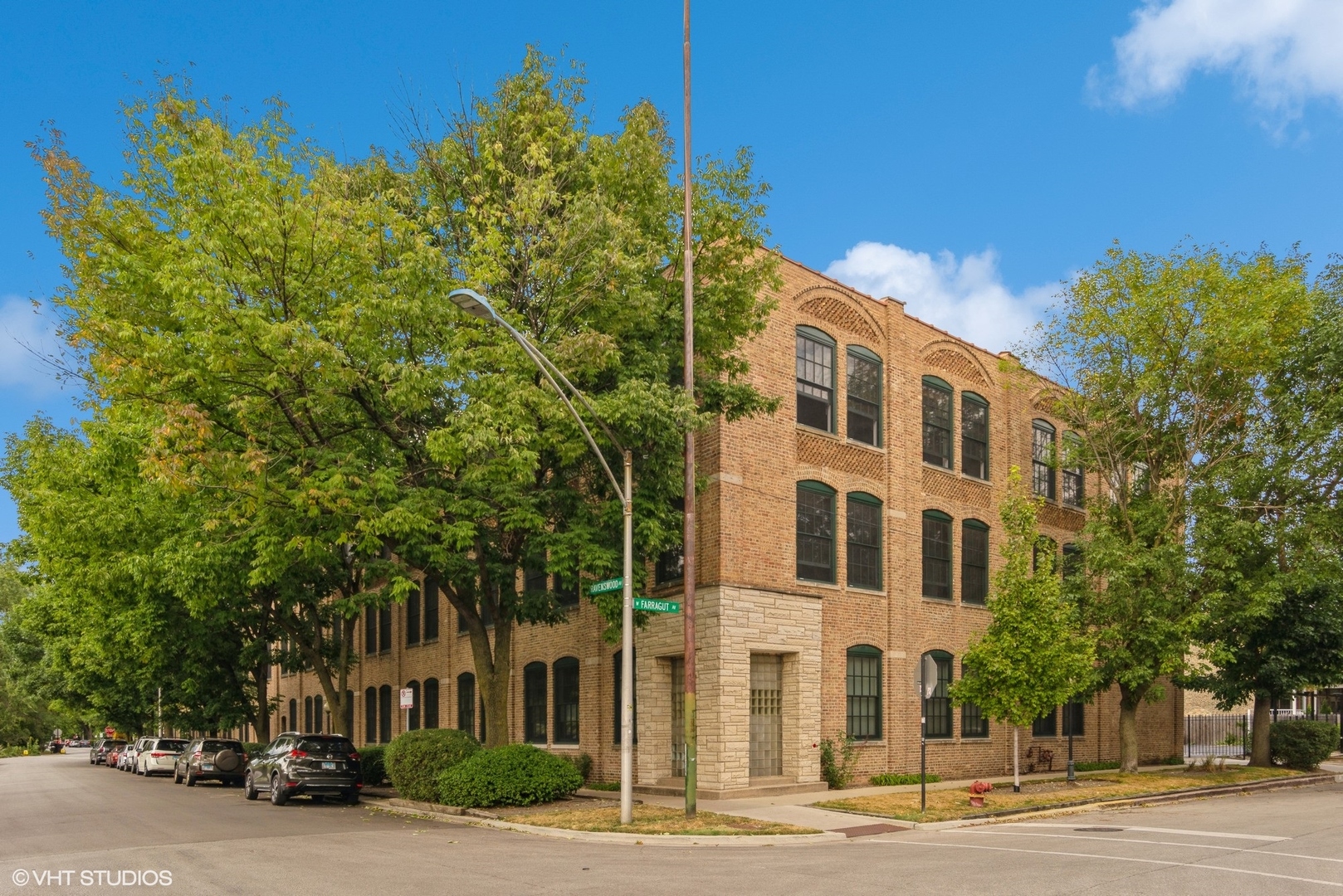 a front view of a building