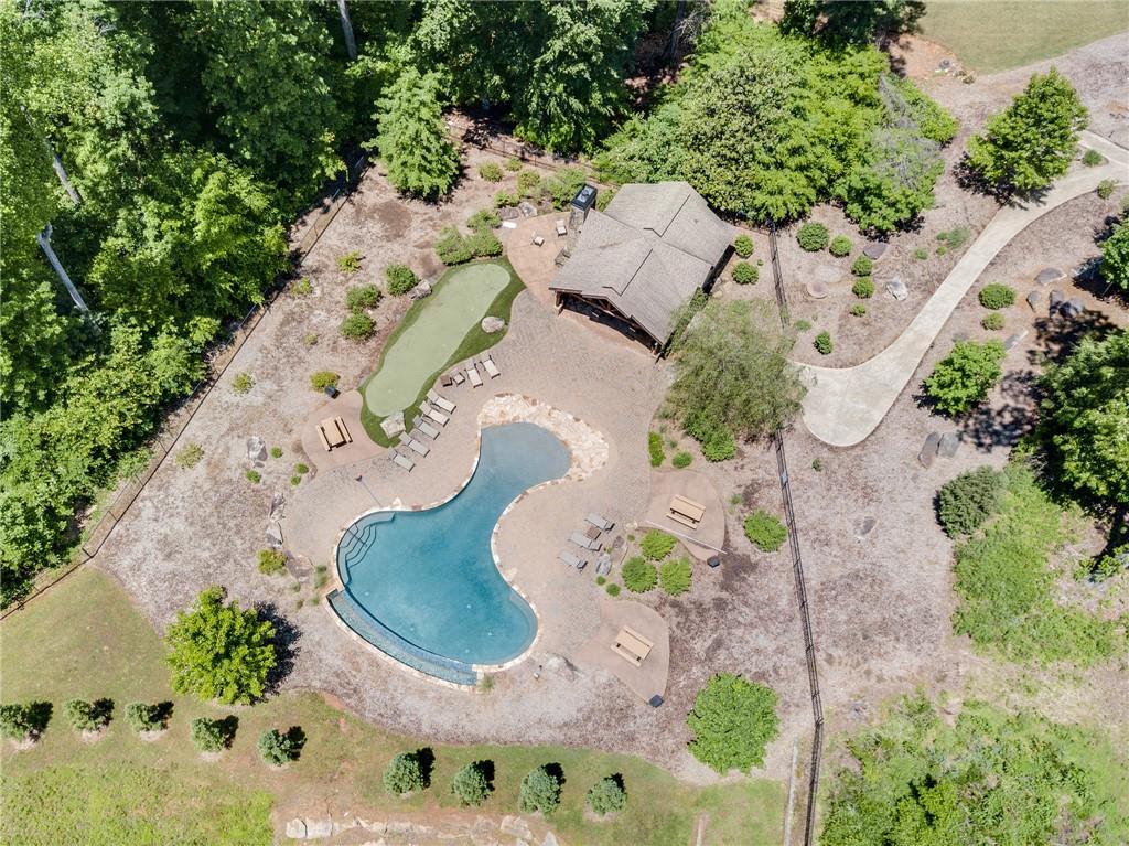 an aerial view of a house