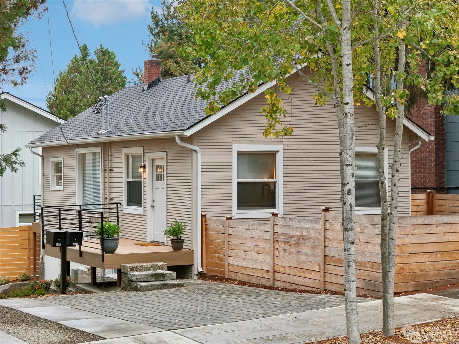 a view of a house with a patio