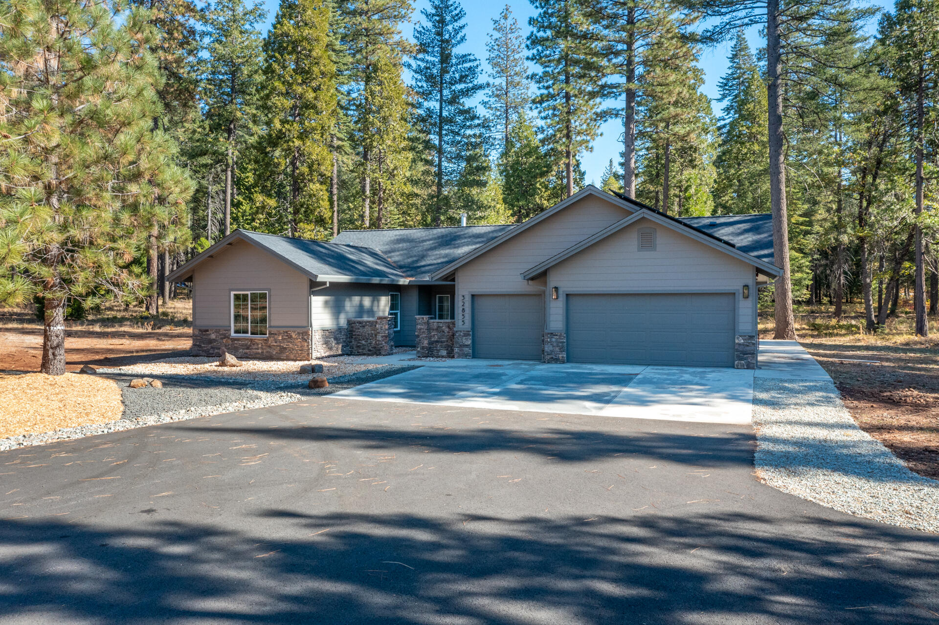 a house with trees in the background