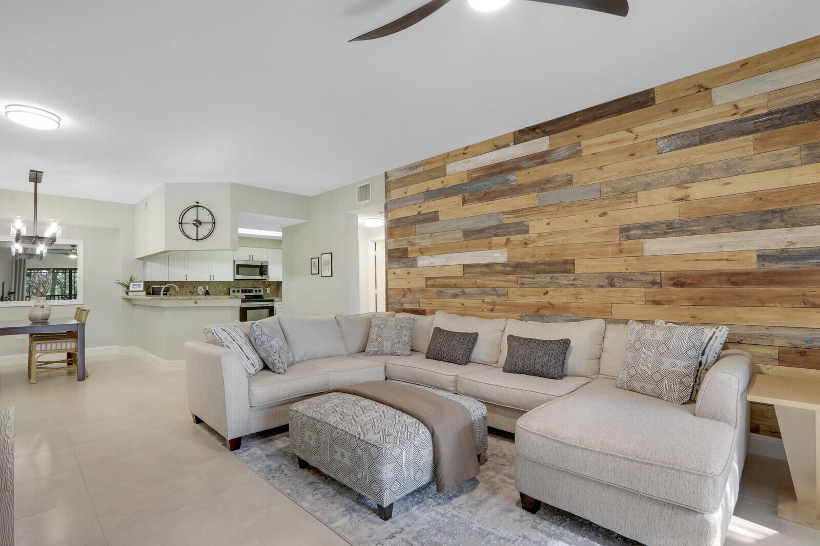 a living room with furniture and a couch