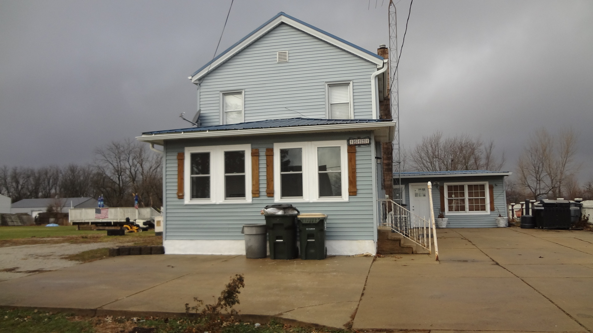 a view of a house with a patio