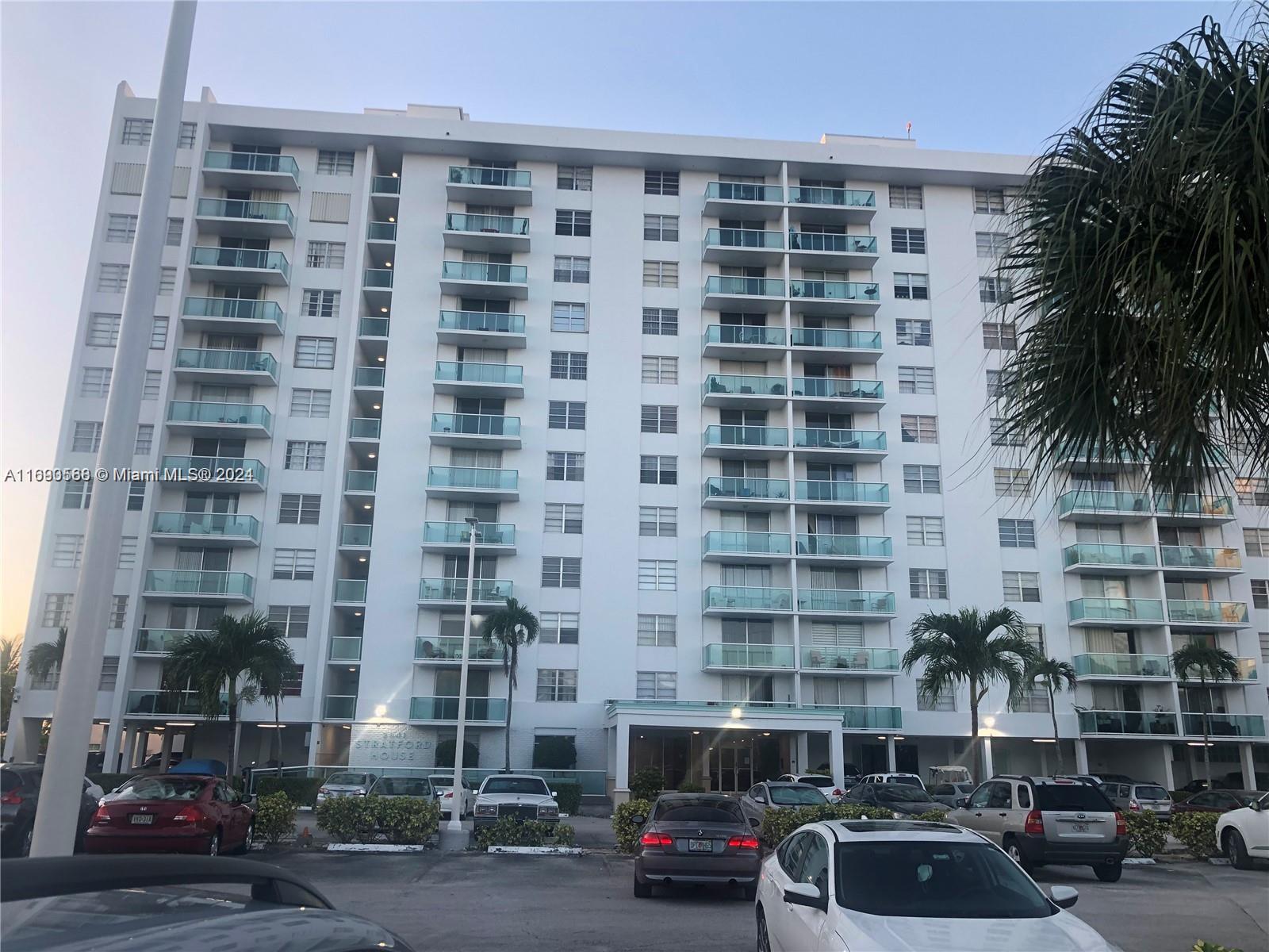 a front view of a building with street view