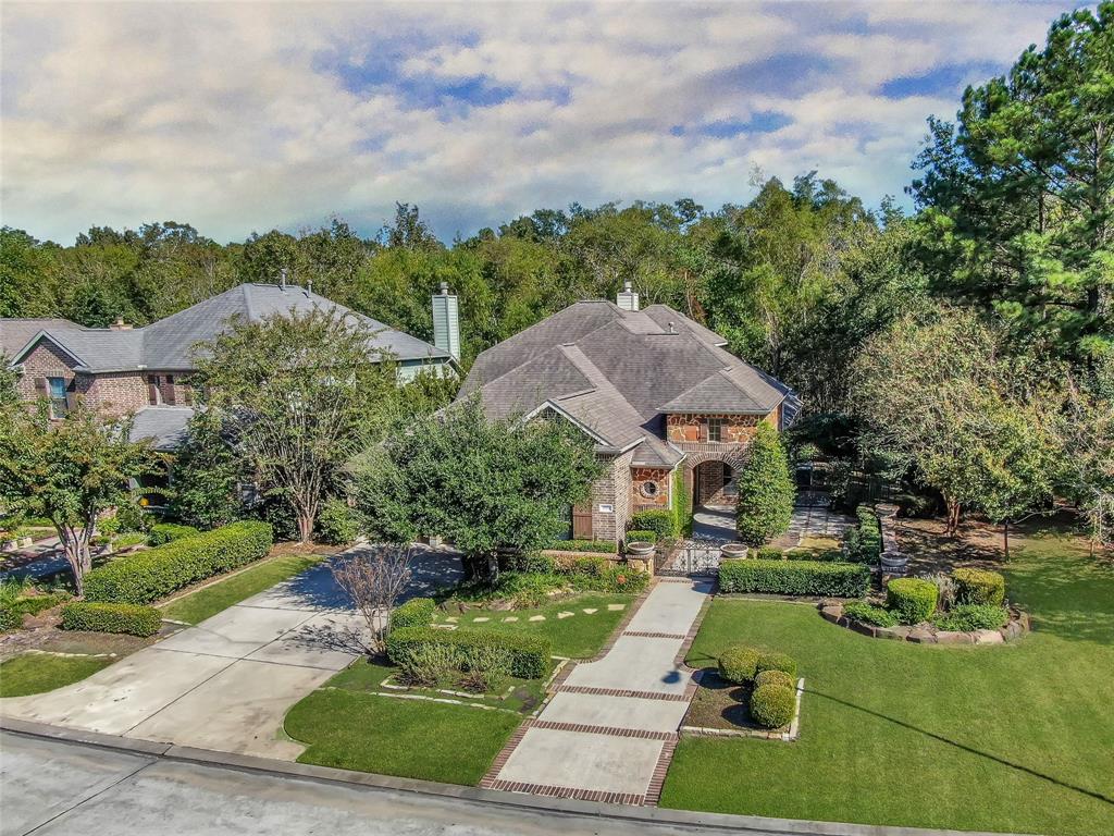 an aerial view of a house