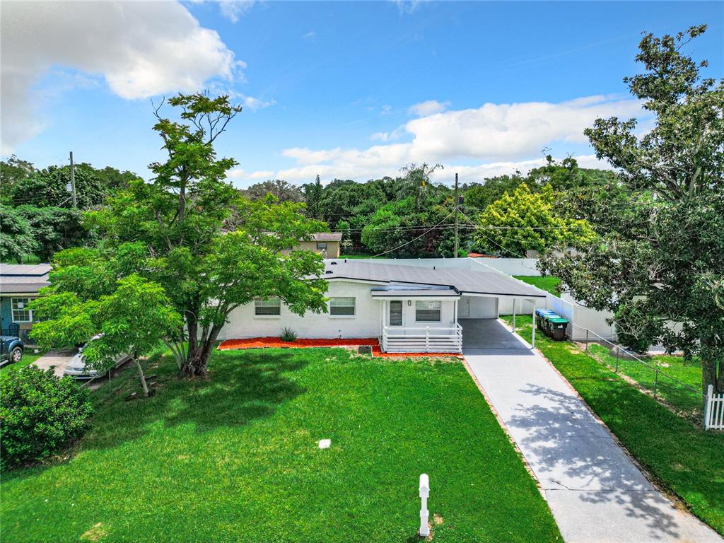 a house view with a garden space