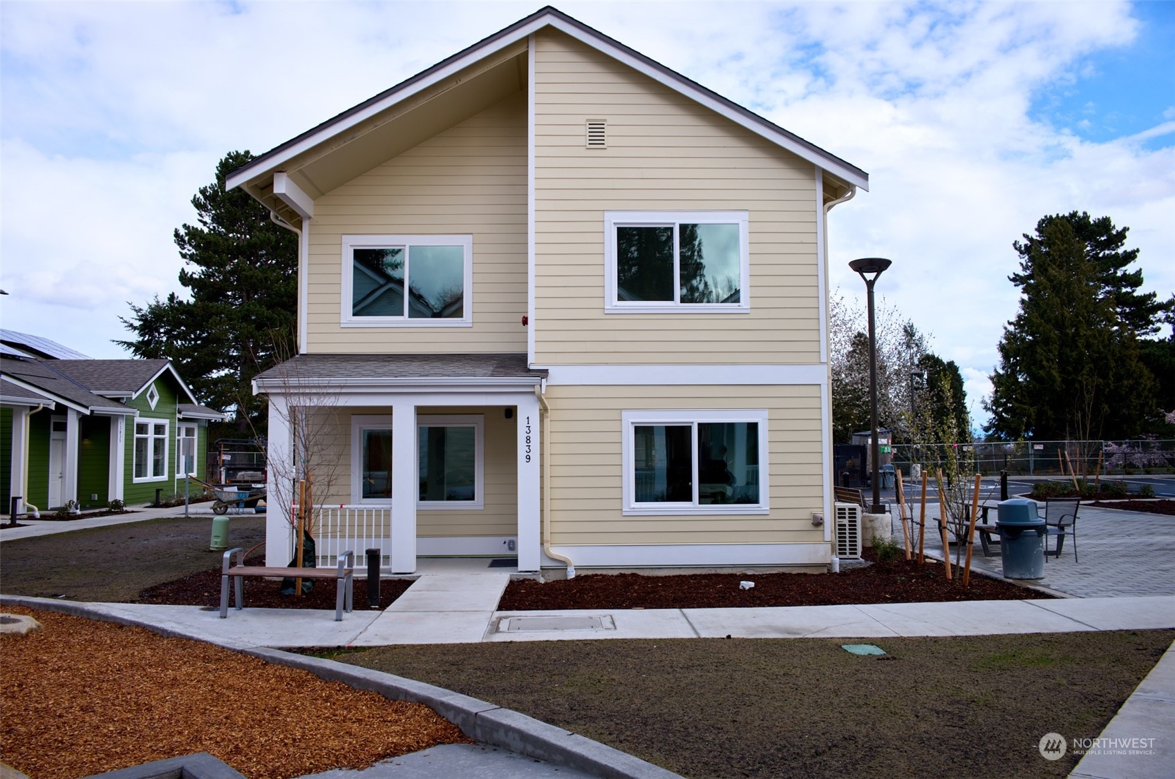 a view of a house with patio