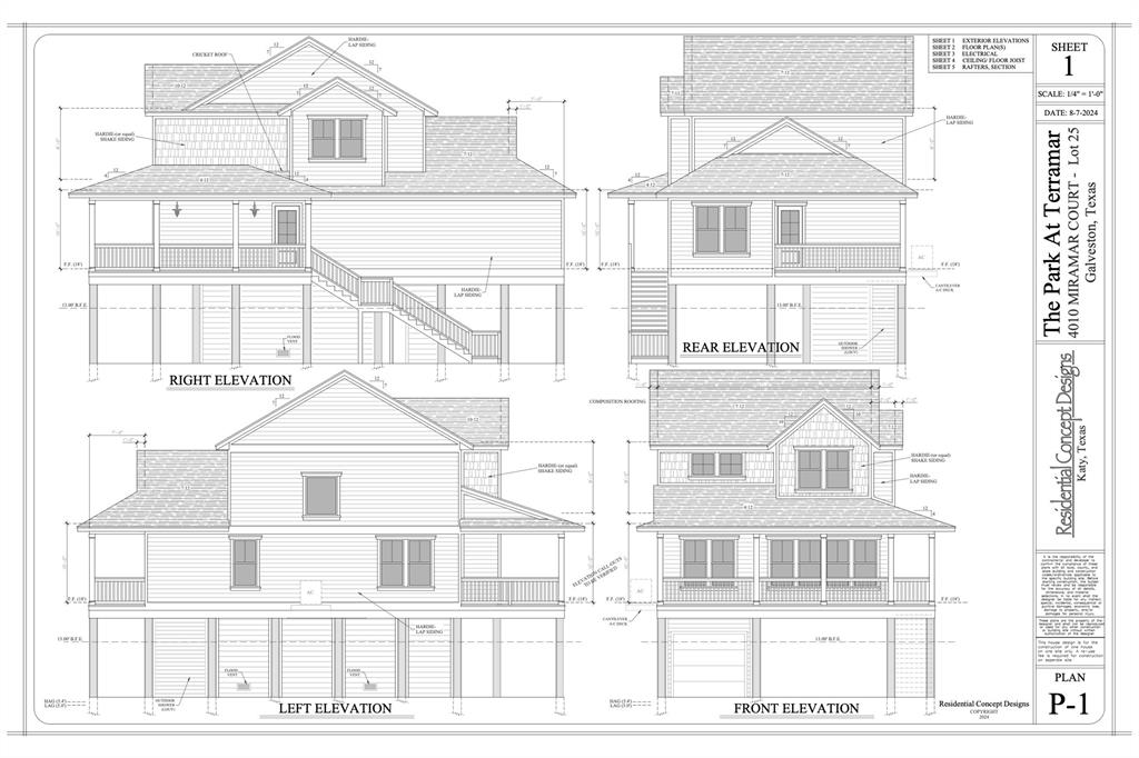 Showing the elevation of the home