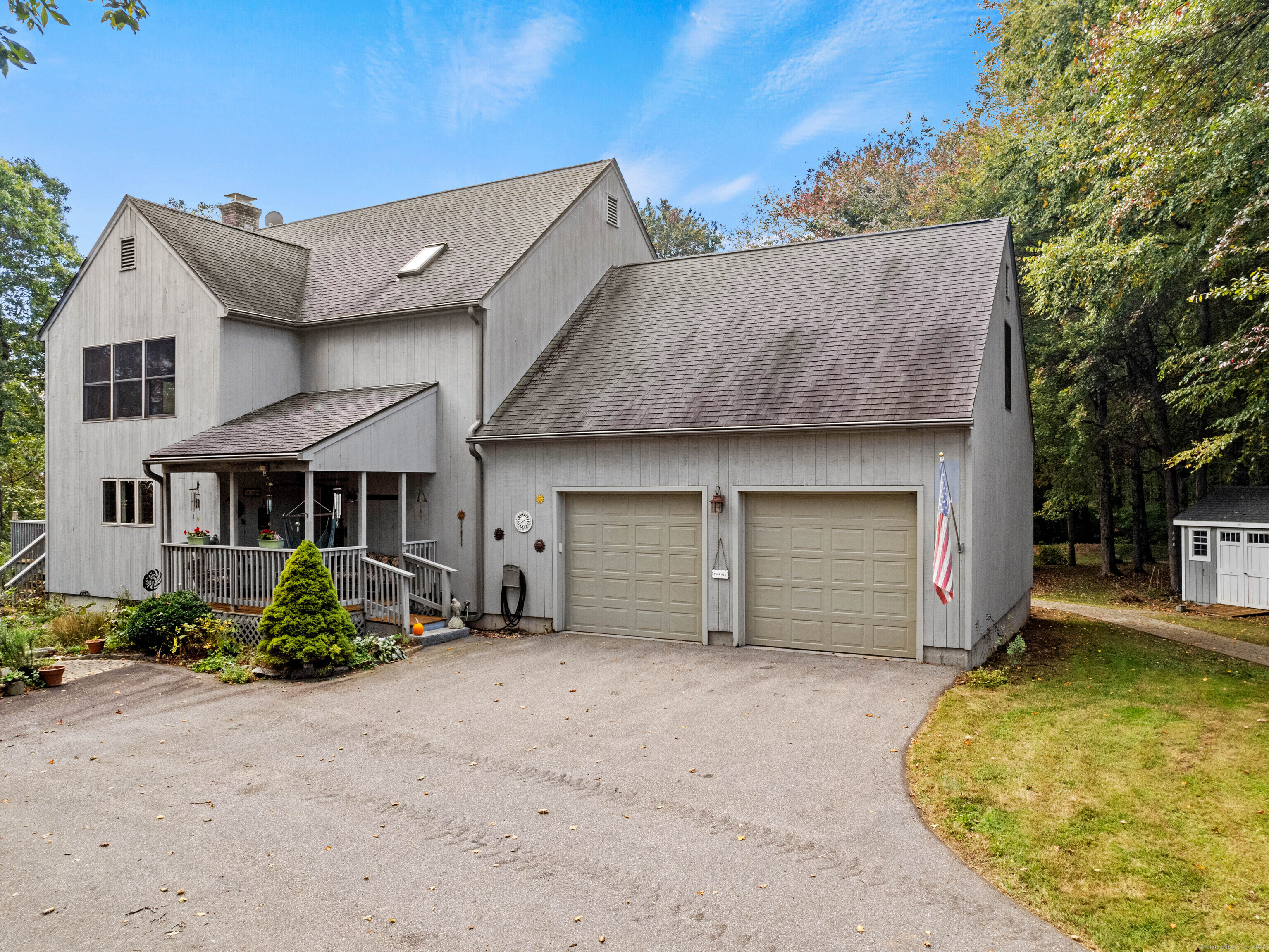 front view of a house with a garage