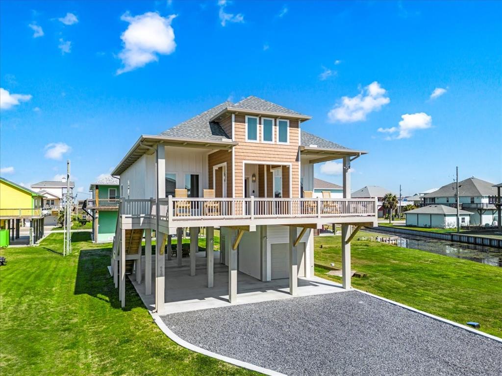 a house view with a garden space