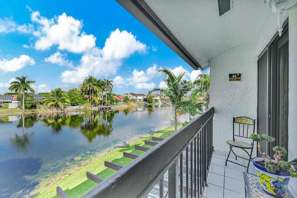 a view of ocean from a balcony