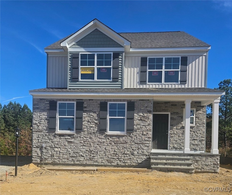 a front view of a house with windows