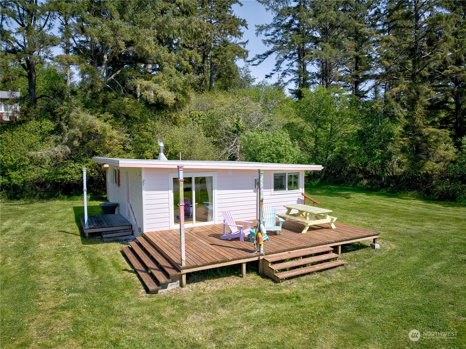 a view of a backyard with a patio