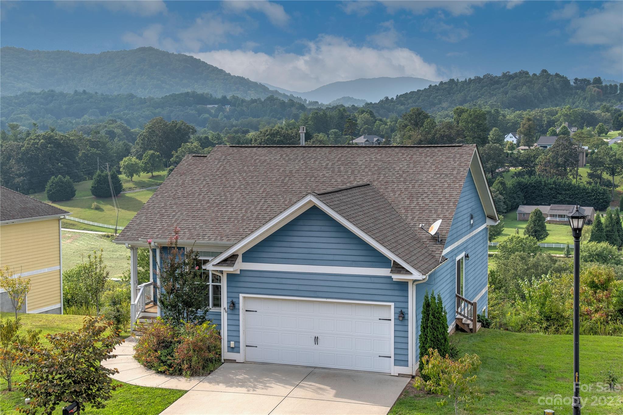 an aerial view of a house